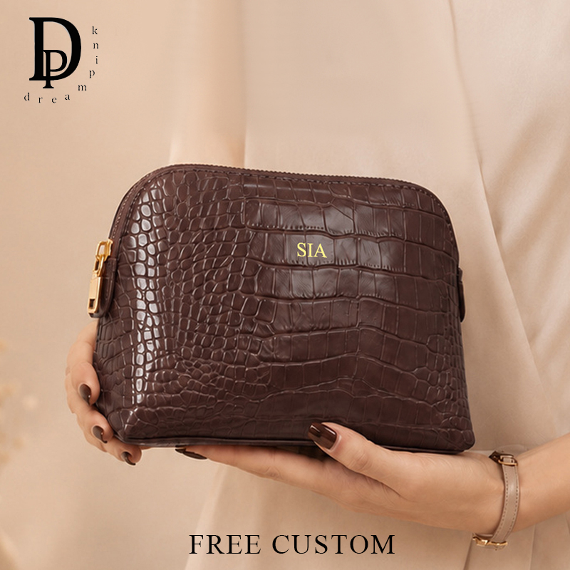 Luxury Bags China Wholesale - Luksusowa kosmetyczka z wzorem skóry krokodyla,
