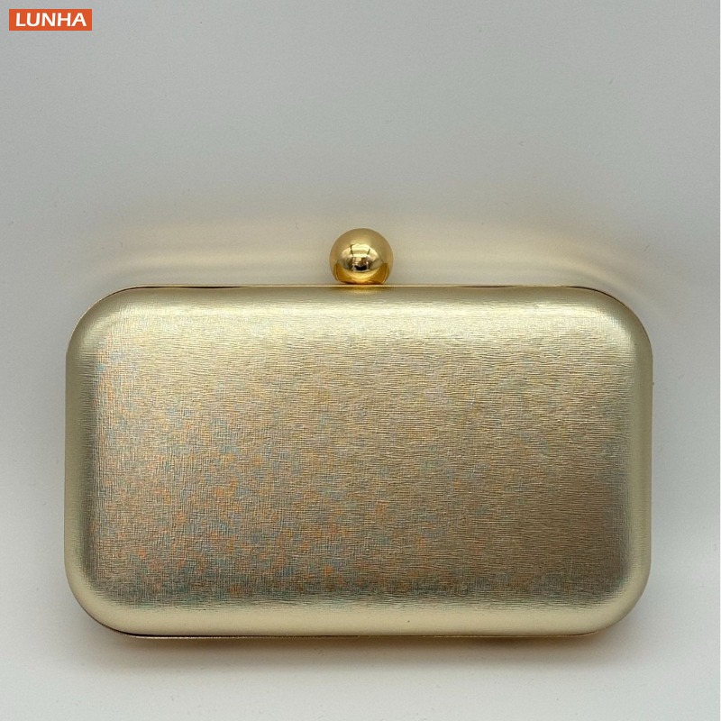 Luxury Bags Gold - Torebki wieczorowe Vintage Metaliczna Torebka Pudełkowa