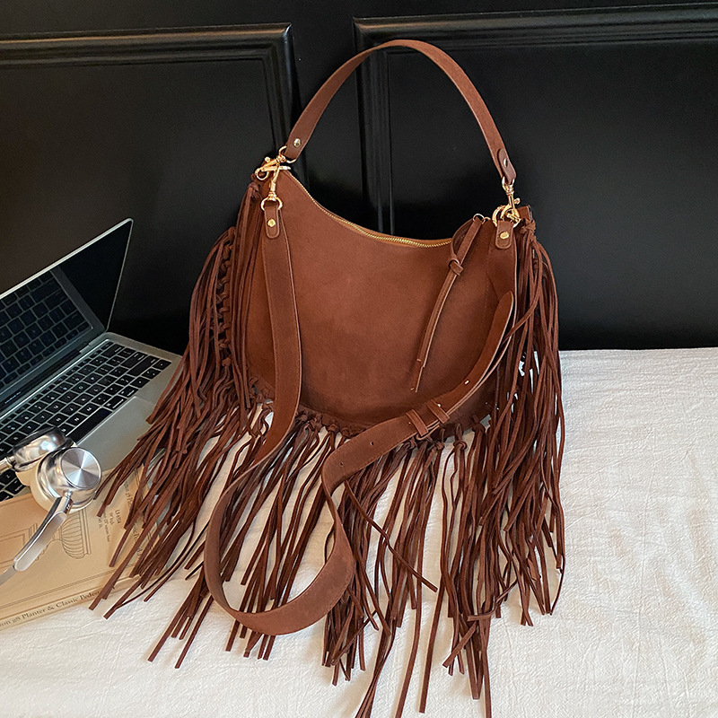 Boho Długa Torebka na Ramię z  – Half Moon Bag Suede recenzja i cena