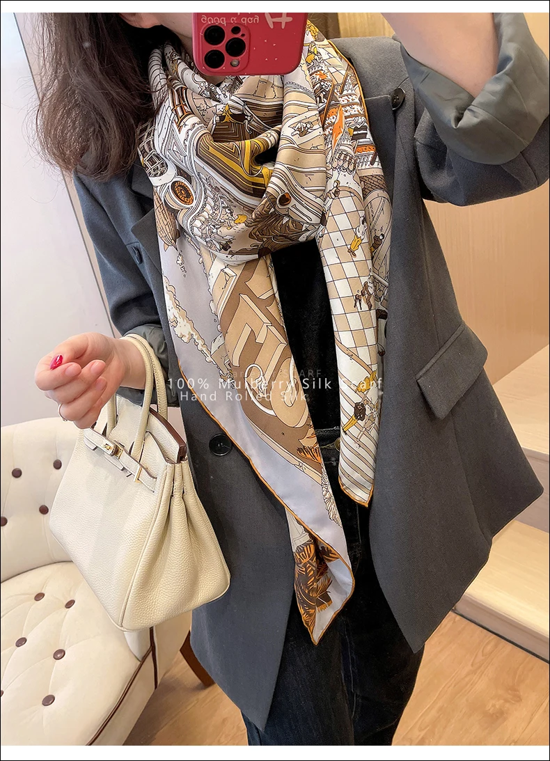 Jedwabny szal damski Paris Str – Luxury Bags Paris recenzja i cena