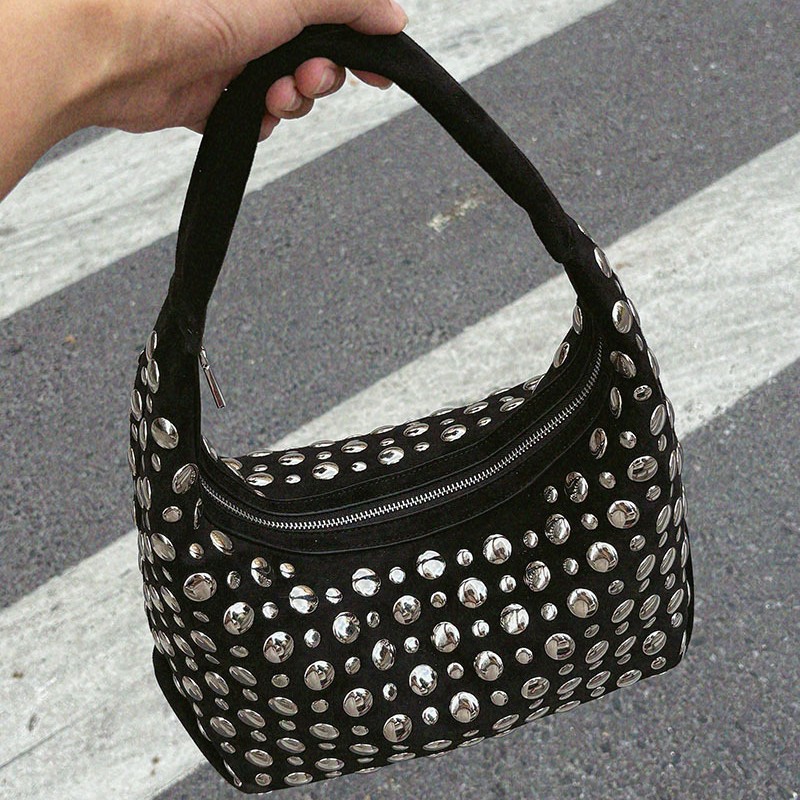 Torebka na ramię z ćwiekami, z – Half Moon Bag Suede recenzja i cena