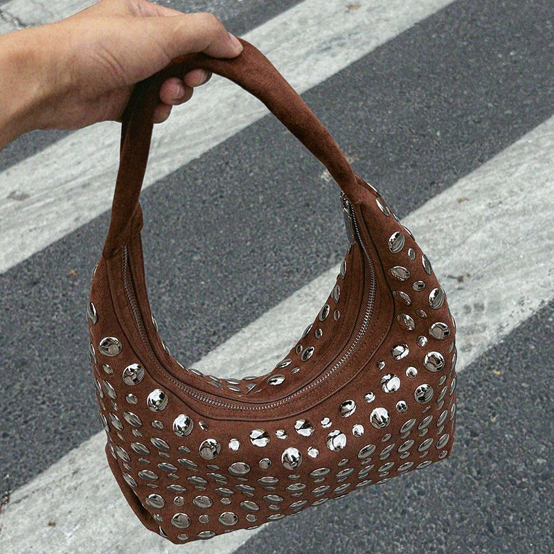 Torebka na ramię z ćwiekami, z – Half Moon Bag Suede recenzja i cena